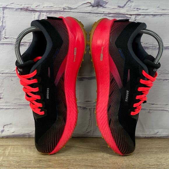 Brooks Catamount Black Pink Trail Running Shoes Women's Size 8 Hiking Sneakers - Picture 6 of 8